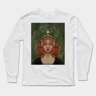 Red Hair Spring Goddess Fairy Pomegranites and Jewels Long Sleeve T-Shirt